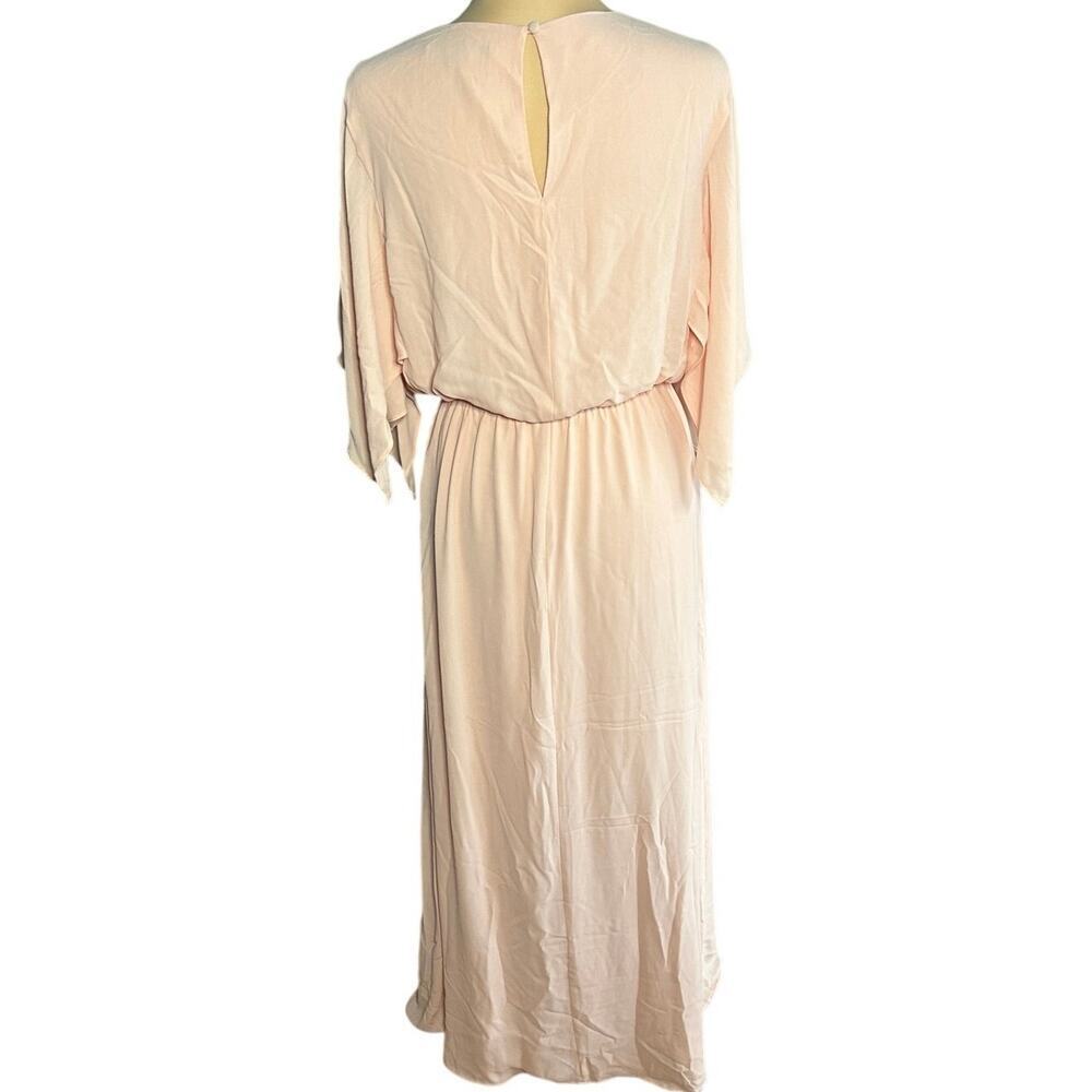 Antonio Melani Blush Pink Maxi Dress V-Neck Flutter Sleeve Cinched Waist Sz 4 - Picture 3 of 10